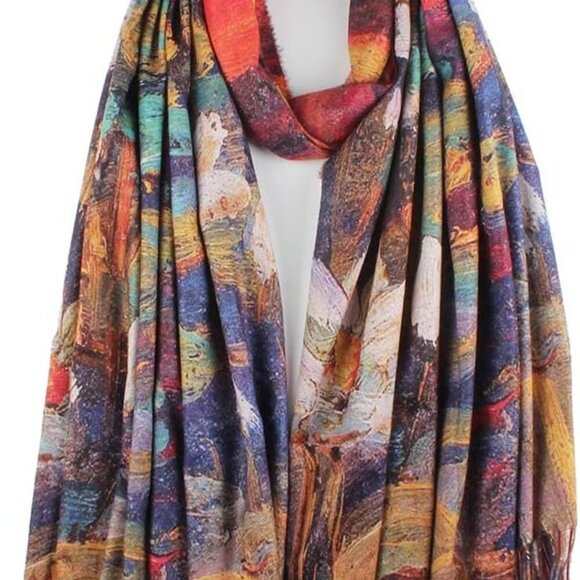 Soft Cashmere Feel Scarf For Women Winter Warm Scarves Large Shawl Wrap Monet Va - Picture 1 of 4